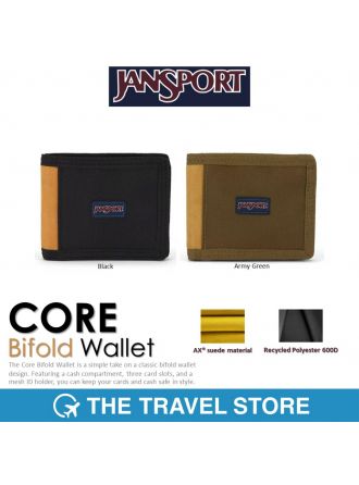 JANSPORT Core Bifold Wallet กระเป๋าสตางค์ใบสั้น กระเป๋าสตางค์พับ 2 ทบ กระเป๋าสตางค์ผ้า