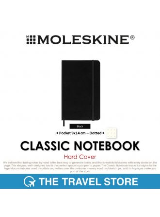 MOLESKINE Classic Notebook Hard Cover | Dotted | Pocket 9x14 cm (MM713) สมุดโน๊ต ปกแข็ง หน้ากระดาษลายจุด ไซส์พกพา