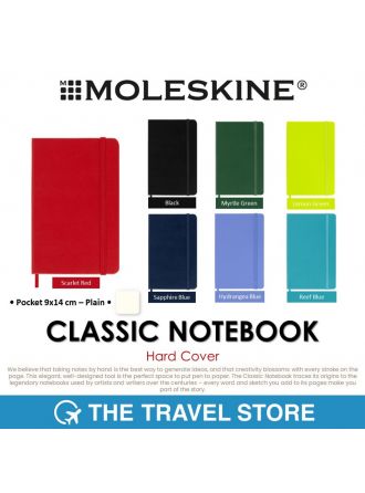 MOLESKINE Classic Notebook Hard Cover | Plain | Pocket 9x14 cm สมุดโน๊ต ปกแข็ง หน้ากระดาษเปล่า ไซส์พกพา