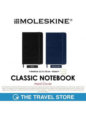 MOLESKINE Classic Notebook Hard Cover | Ruled | Medium 11.5x18 cm (QP050) สมุดโน๊ต ปกแข็ง หน้ากระดาษลายบรรทัด ไซส์กลาง