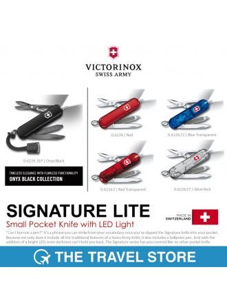 VICTORINOX Signature Lite Small Pocket Knife with LED Light 0.6226 | มีดพับ มีดพก มีดสวิสฯ มีไฟ LED
