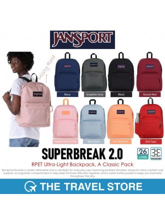 JANSPORT SUPERBREAK 2.0 RPET Ultra-Light Backpack, A Classic Pack (JS0A4QUT) กระเป๋าเป้ สะพายหลัง