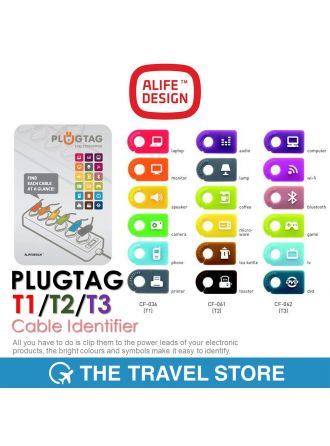 ALIFE DESIGN PLUGTAG T1 / T2 / T3 ป้ายสัญลักษณ์แยกสายไฟ ป้ายชื่อสายไฟ ป้องกันการสับสนเวลาใช้งานหรือถอดปลั๊ก