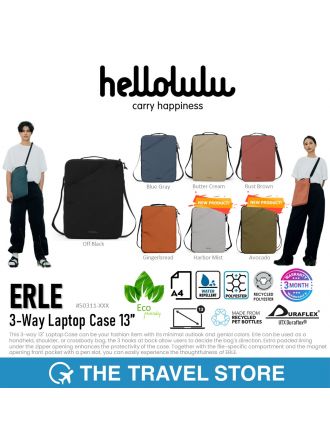 HELLOLULU Erle 3-Way Laptop Case 13" กระเป๋าคอม ซองใส่คอม รองรับขนาด 13 นิ้ว วัสดุรักษ์โลก เป็นมิตรกับสิ่งแวดล้อม