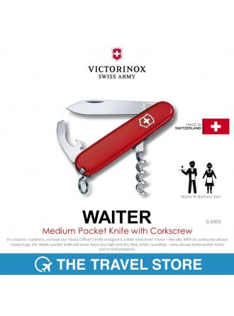 VICTORINOX Waiter Medium Pocket Knife with Corkscrew 0.3303 | มีดพับ มีดพก มีดสวิสฯ