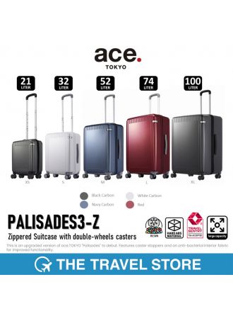 ace. PALISADES3-Z Zippered Suitcase with double-wheels casters กระเป๋าเดินทาง ล้อลาก จากญี่ปุ่น มีประกัน 5 ปีเต็ม