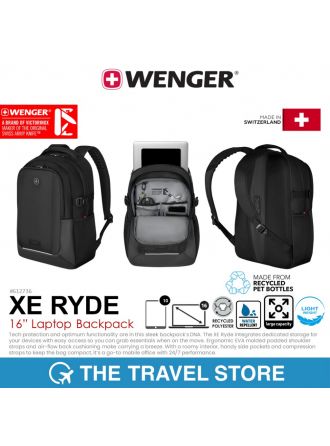 WENGER XE Ryde 16” Laptop Backpack with Tablet Pocket (612736) กระเป๋าเป้ ใส่คอม มาตรฐานสวิสฯ