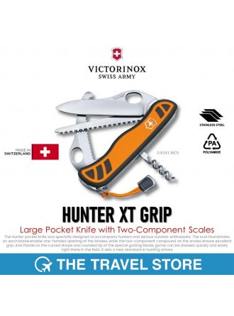 VICTORINOX Hunter XT Grip Large Pocket Knife with Two-Component Scales (0.8341.MC9) มีดพับสวิสฯ