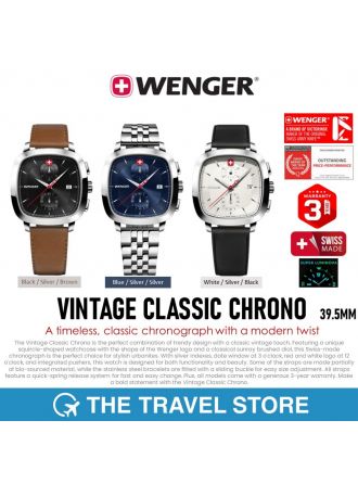 Wenger VINTAGE CLASSIC CHRONO A timeless, classic chronograph with a modern twist นาฬิกาผู้ชาย สวิสฯ