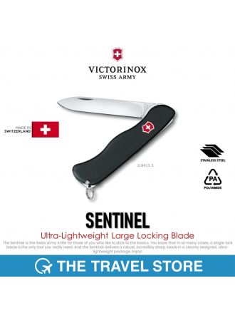 VICTORINOX Sentinel Ultra-Lightweight Large Locking Blade (0.8413.3) มีดพับ อเนกประสงค์