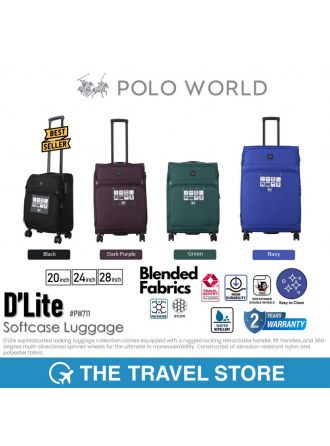 POLO WORLD PW711 D'Lite Softcase Luggage กระเป๋าเดินทางล้อลาก แบบผ้า รับประกัน 2 ปี*