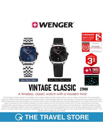 Wenger VINTAGE CLASSIC 37mm A timeless, classic watch with a modern twist นาฬิกา สวิสฯ