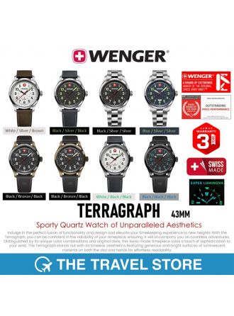 Wenger TERRAGRAPH 43mm Sporty Quartz Watch of Unparalleled Aesthetics นาฬิกา สวิสฯ