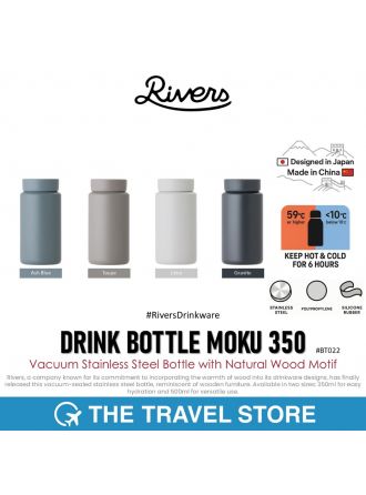 Rivers DRINK BOTTLE MOKU 350  Vacuum Stainless Steel Bottle with Natural Wood Motif  ขวดเก็บอุณหภูมิ