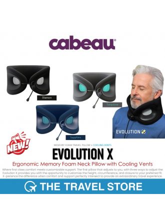 Cabeau EVOLUTION X Ergonomic Memory Foam Neck Pillow with Cooling Vents (EVOX64XX) หมอนรองคอ