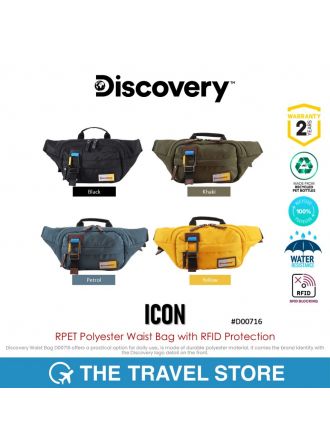 Discovery ICON RPET Polyester Waist Bag with RFID Protection (D00716) กระเป๋าคาดอก คาดเอว