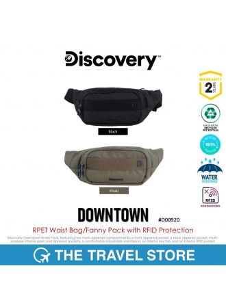 Discovery DOWNTOWN RPET Waist Bag/Fanny Pack with RFID Protection (D00920) กระเป๋าคาดอก คาดเอว