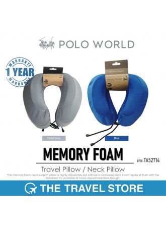 POLO WORLD MEMORY FOAM TRAVEL PILLOW (PW-TA52714) หมอนรองคอ เมมโมรี่โฟม โปโลเวิล์ด