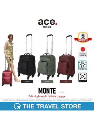ace. MONTE Cabin-Lightweight Softside Luggage กระเป๋าเดินทาง แบบผ้า วัสดุคุณภาพ เกรดพรีเมี่ยม เบามาก