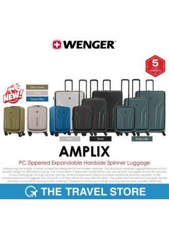 Wenger AMPLIX PC Zippered Expandable Hardside Spinner Luggage (6533XX) กระเป๋าเดินทาง แบรนด์จากสวิสฯ