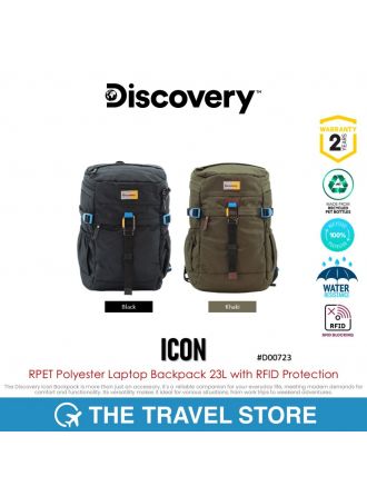 Discovery ICON RPET Polyester Laptop Backpack 23L with RFID Protection (D00723) กระเป๋าเป้ สะพายหลัง