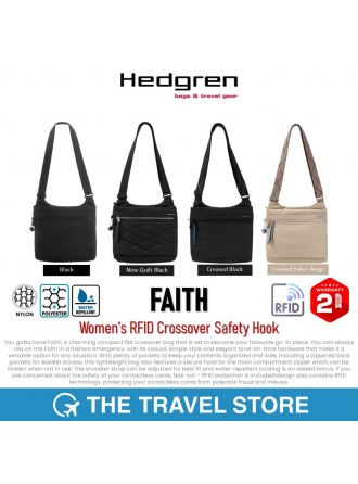 HEDGREN Faith Women’s RFID Crossover Bag with Safety Hook กระเป๋าสะพายข้าง ผู้หญิง สุภาพสตรี
