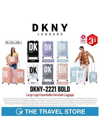 DKNY-2221 BOLD Large Logo Expandable Hardside Luggage กระเป๋าเดินทางล้อลาก