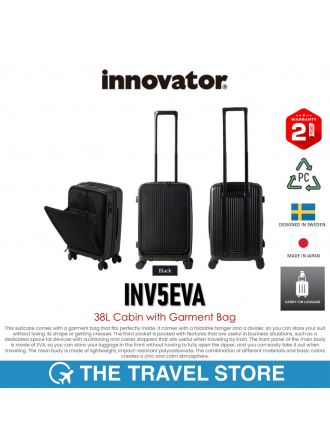Innovator INV5EVA Hybrid Suitcase 38L Cabin with Garment Bag - Black  กระเป๋าเดินทาง