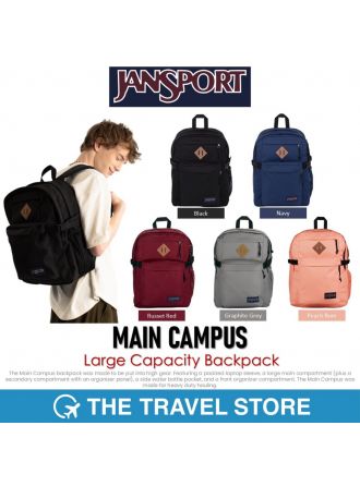 JANSPORT Main Campus Large Capacity Backpack กระเป๋าเป้ กระเป๋าใส่คอมพิวเตอร์ จุของได้เยอะ