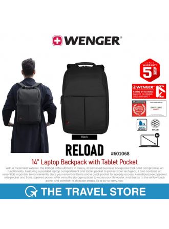Wenger RELOAD 14"Laptop Backpack with Tablet Pocket (601068) กระเป๋าเป้ สะพายหลัง รับประกัน 5 ปี*