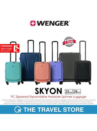 Wenger SKYON PC Zippered Expandable Hardside Spinner Luggage กระเป๋าเดินทาง ล้อลาก ขยายด้านข้างได้
