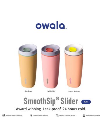 Owala SmoothSip® Slider 20oz Stainless Water bottles กระบอกน้ำ สแตนเลส เก็บอุณหภูมิ BPA-Free