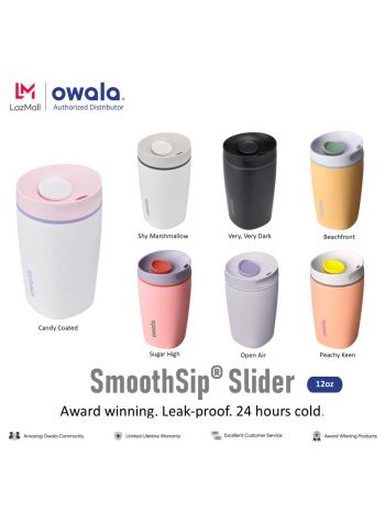 Owala SmoothSip® Slider 12oz Stainless Water bottles กระบอกน้ำ สแตนเลส เก็บอุณหภูมิ BPA-Free