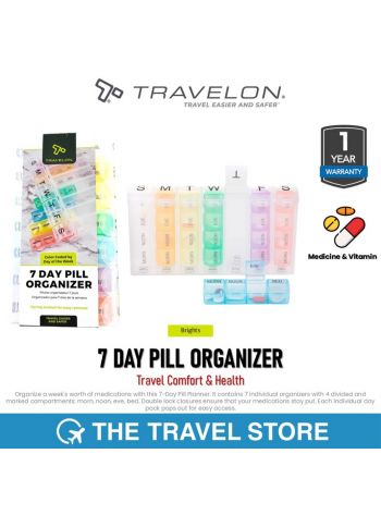 Travelon 7 DAY PILL ORGANIZER Travel Comfort & Health (12226-060) กล่องใส่ยา วิตามิน สำหรับพกพา