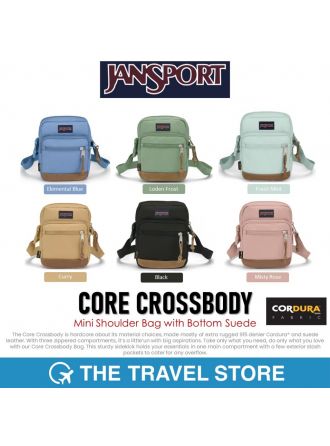 JANSPORT Core Crossbody Mini Shoulder Bag กระเป๋าสะพายข้าง เนื้อผ้า Cordura ตูดหนัง