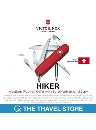VICTORINOX Hiker in red, 1.4613 มีดพับ มีดสวิส มีดพับสวิส 13 ฟังก์ชั่น